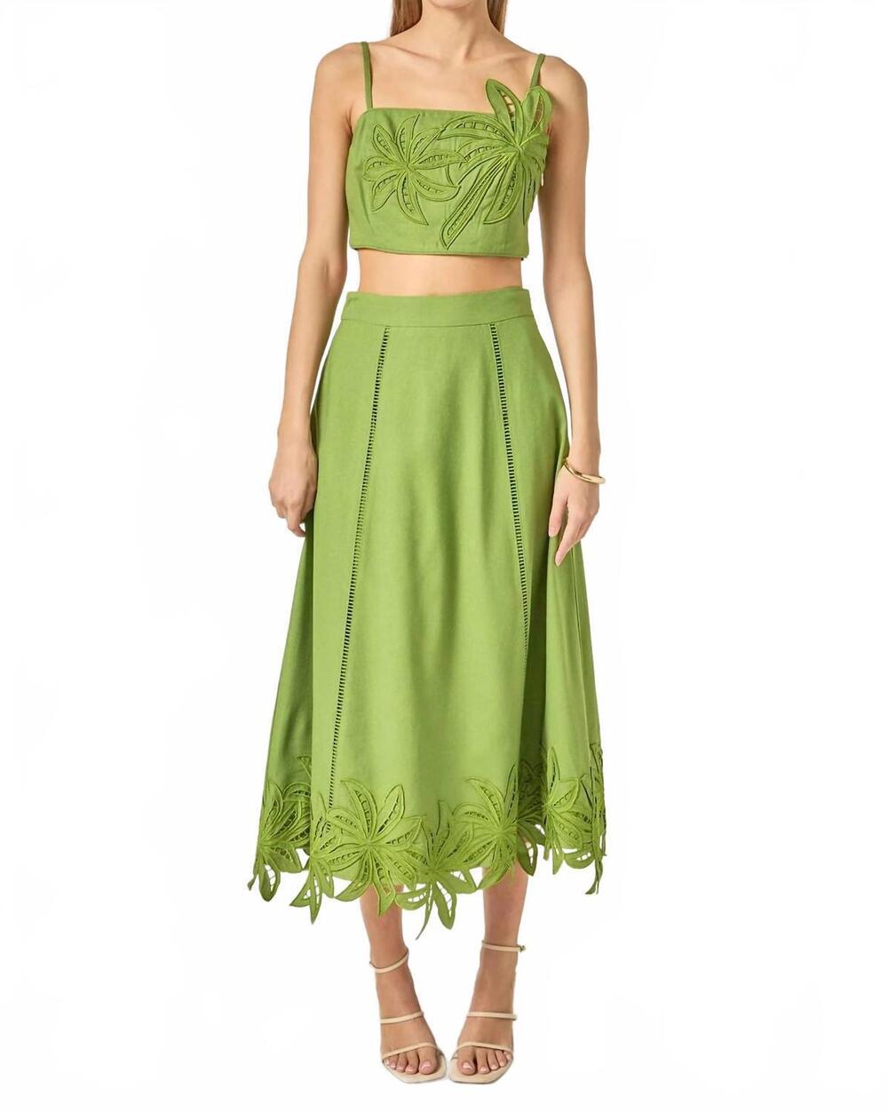 NEW 2.7 AUGUST APPAREL palm tree set in green
